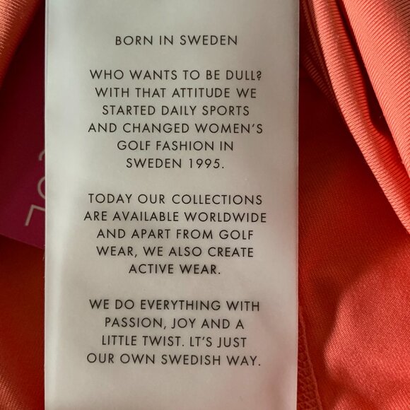 Daily Sports Womens Activewear Lazio Skort Sz Med Coral Color Made in Sweden NWT - Picture 7 of 9